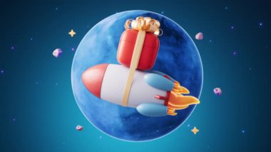 Roket ve dış uzay, 3D görüntüleme.