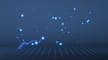 Ticari finans kavramına sahip istatistiksel grafik, 3D yorumlama.