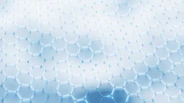 Altıgen yapı arkaplanının döngü canlandırması, 3d oluşturma.