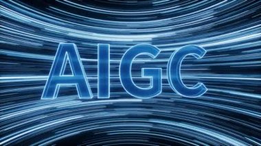 AIGC konsepti, AIGC yazı tipi, 3d görüntüleme.