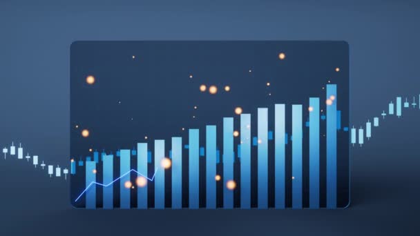 Statistische Grafik Mit Geschäftsfinanzierungskonzept Rendering — Stockvideo
