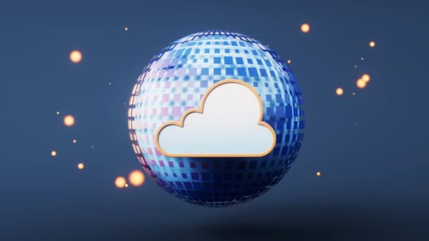 Cloud Computing Sferă Digitală Redare — Videoclip de stoc