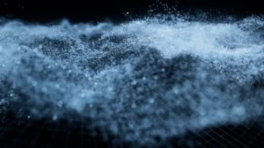 Soyut dalga parçacıkları arkaplan, 3d oluşturma.