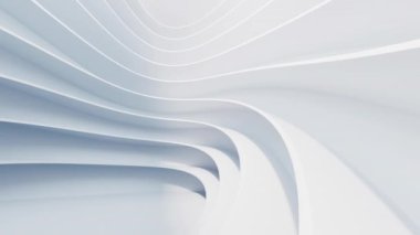 Soyut beyaz eğri geometri arkaplanı, 3d görüntüleme.