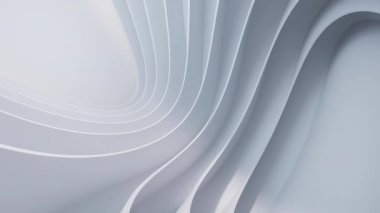 Soyut beyaz eğri geometri arkaplanı, 3d görüntüleme.
