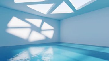 Empty room with water inside, 3d rendering.