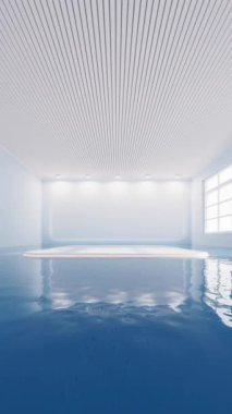 Empty room with water inside, 3d rendering.