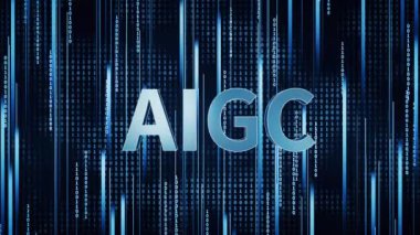 AIGC konsepti, AIGC yazı tipi, 3d görüntüleme.