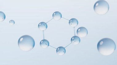 Molekül ve su damlası, 3D görüntüleme.