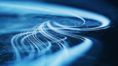 Akan eğri ve parçacıklar arkaplan, 3d oluşturma.