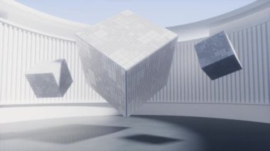 Yuvarlak bir odada, 3 boyutlu görüntüleme.