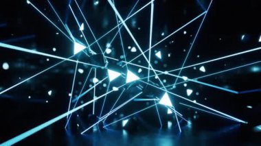 Parlayan neon ışıklar sahne, 3D görüntüleme.