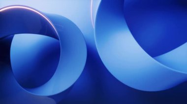 Mavi eğri geometri arka planı, 3d oluşturma.