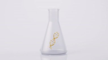 Kimyasal cam eşyalar ve altın DNA, 3 boyutlu görüntüleme..