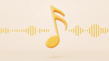 Çizgi film tarzında notaların animasyonunu döndür, 3D görüntüle.