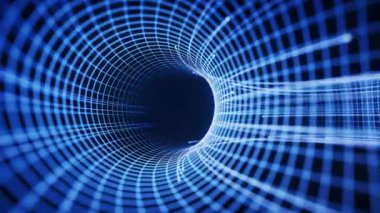 Siber uzay arkaplanına sahip dijital satırlar akışı, 3d oluşturma.