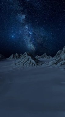 Dağlar gece açık havada şekillenir, 3 boyutlu görüntüleme..