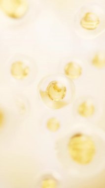 Transparent cell with biotechnology and cosmetic concept, 3d rendering.