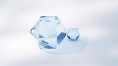 Soyut parlak cam geometri arkaplanı, 3 boyutlu görüntüleme.