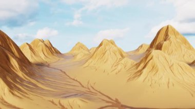 Dağlık arazi şekilli manzara, 3D görüntüleme.