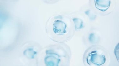 Şeffaf mavi hücreler arkaplan, 3d oluşturma.