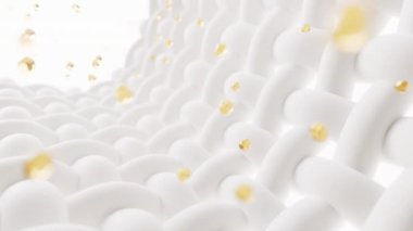 Mikroskobik detay ve temizlik baloncukları ile dalga bezi, 3D görüntüleme.