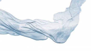 Alfa kanallı şeffaf kumaş akışı, 3D görüntüleme.