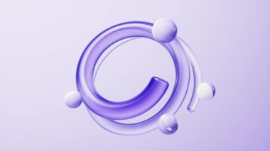 Şeffaf halka cam arkaplan, 3D görüntüleme.