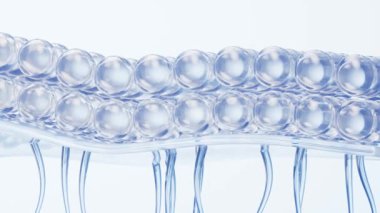 Kozmetik konsepti ile deri hücre arkaplanı, 3D görüntüleme.