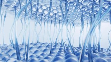 Kozmetik konsepti ile deri hücre arkaplanı, 3D görüntüleme.