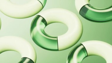 Soyut torus şekilli cam geometri, 3 boyutlu görüntüleme.