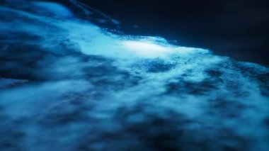 Fantastik yoğun akışkan parçacıklar arka plan, 3d oluşturma.