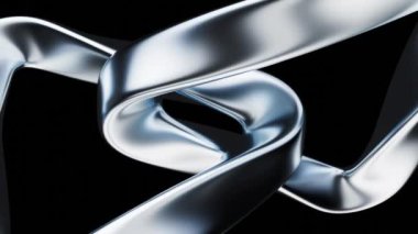 Metalik eğri geometri arkaplanı, 3d oluşturma.