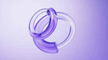 Şeffaf halka cam arkaplan, 3D görüntüleme.