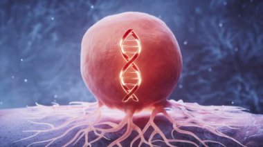 Biyolojik kanser hücresi ve hastalık, 3 boyutlu görüntüleme.