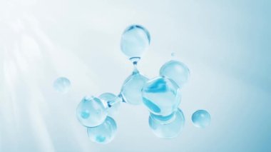 Molekül ve su kabarcığı, 3 boyutlu oluşturma.