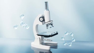 Bilimsel kimya laboratuarı ekipmanları, 3 boyutlu görüntüleme.