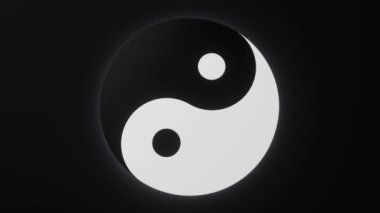 Eski Çin Taiji Yin-yang sembolü, 3D görüntüleme.