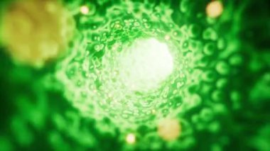 Dalga detaylarıyla fantastik organik tünel, 3 boyutlu görüntüleme.