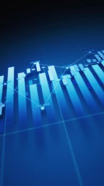 Ticari finans kavramına sahip istatistiksel grafik, 3D yorumlama.