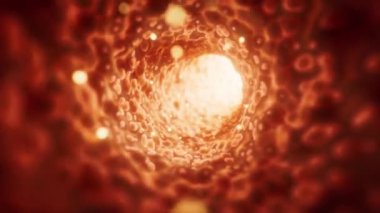 Dalga detaylarıyla fantastik organik tünel, 3 boyutlu görüntüleme.