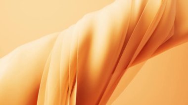 Çevrilmiş turuncu bez arka plan, 3 boyutlu görüntüleme.