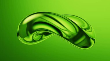 Soyut yeşil eğimli cam arkaplan, 3D görüntüleme.