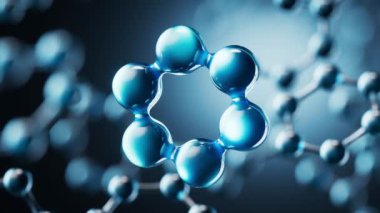 Şeffaf moleküller arkaplan, 3d oluşturma.