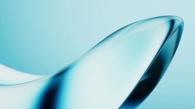 Renklerin pürüzsüz geçişleriyle soyut mavi eğimli cam arkaplan, 3d görüntüleme.