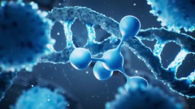 Biyolojik DNA geçmişi olan molekül, 3 boyutlu görüntüleme.