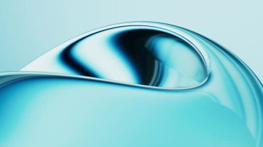 Renklerin pürüzsüz geçişleriyle soyut mavi eğimli cam arkaplan, 3d görüntüleme.