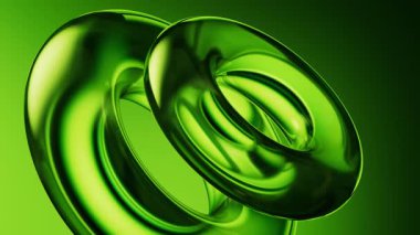 Soyut yeşil eğimli cam arkaplan, 3D görüntüleme.