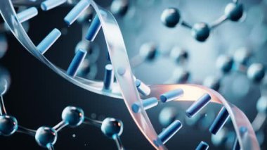 Moleküler arkaplana sahip DNA yapısı, 3D oluşturma.