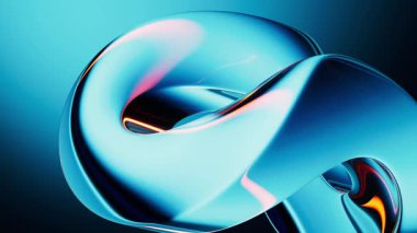 Renklerin pürüzsüz geçişleriyle soyut mavi eğimli cam arkaplan, 3d görüntüleme.